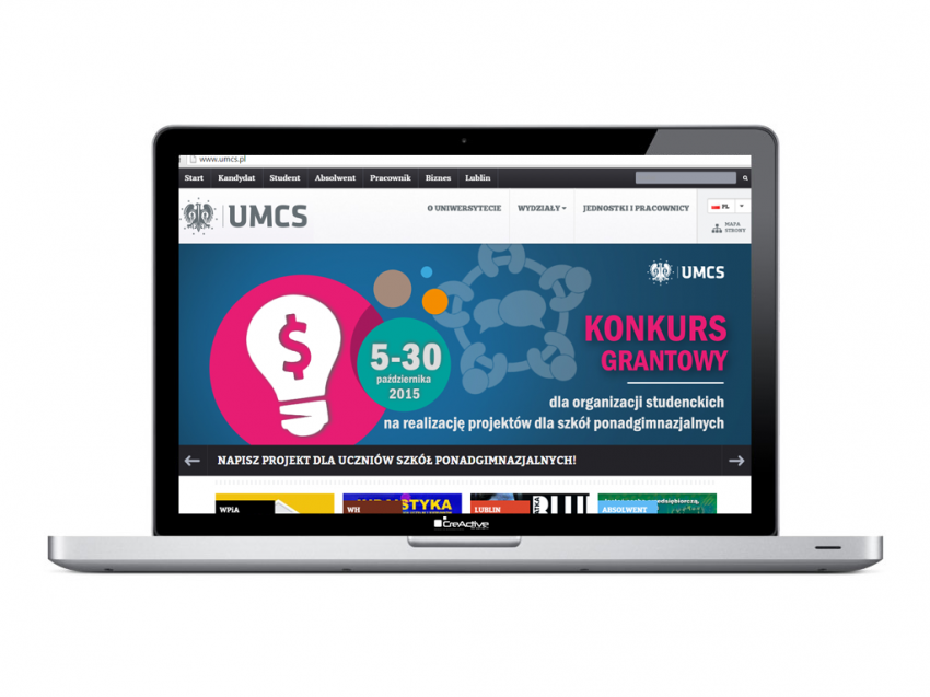 Slider na stronę UMCS - konkurs grantowy