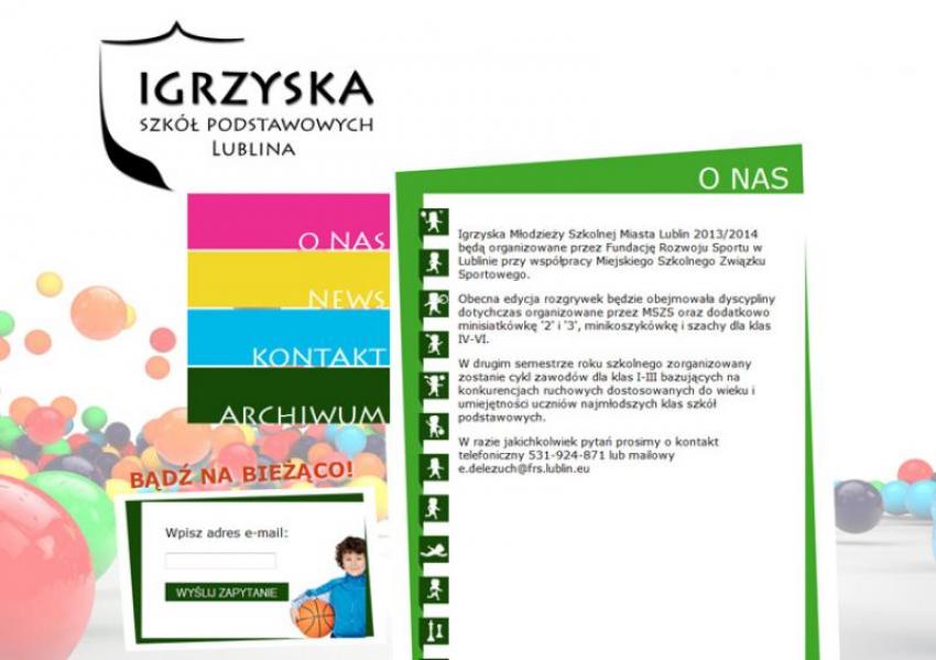 Strona www Igrzyska Szkół Podstawowych
